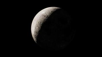 CGI Crescent moon illuminated against a dark sky during nighttime video