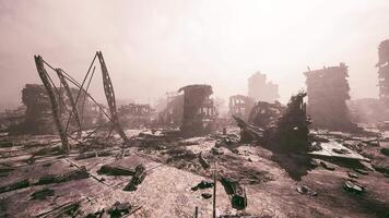 CGI Devastation of a once vibrant city captured in desolation and ruins video