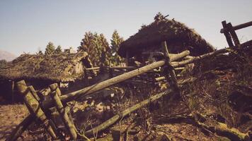 CGI Ruined rustic village in a serene landscape during daylight hours video