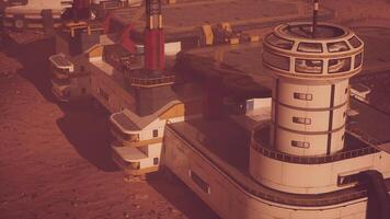 cgi sviluppo di un' Marte colonia con Avanzate abitazione strutture video