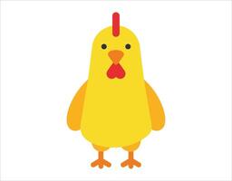 Simple chicken icon in a flat design vector