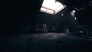 CGI Empty room with a single ladder under a shaft of light video