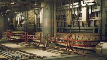 CGI Industrial interior with red barriers and pipes in a futuristic setting video