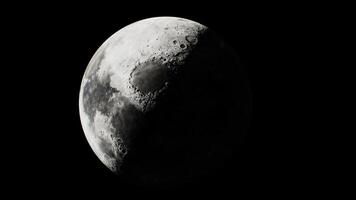 CGI Beautiful waxing crescent moon against dark night sky in clear view video
