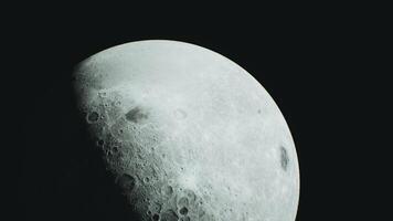 CGI Captivating view of the moons surface during a crescent phase at night video