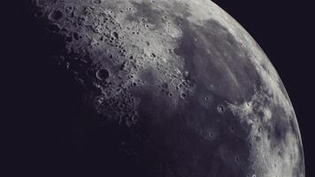 CGI Stunning close up view of the moons surface showcasing craters and texture video