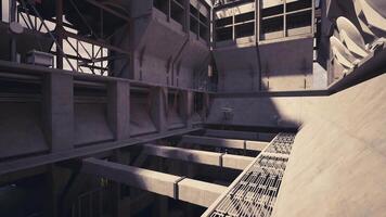 CGI Exploring a modern industrial space with intricate architecture and design video