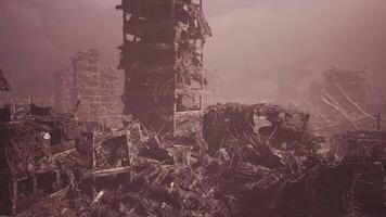 CGI Urban landscape shows devastation and destruction in abandoned cityscape video