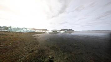 CGI Breathtaking landscape of Greenland with icebergs and calm waters video
