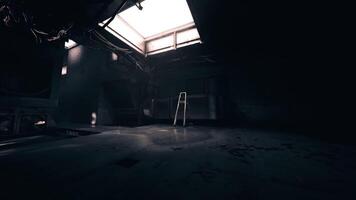 CGI Industrial space with a ladder illuminated by natural light from above video