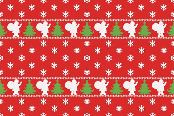 Seamless Christmas Pixel Pattern. Bright and Colorful Festive Design for Fabric, Wrapping Paper.