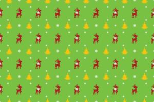 Seamless Christmas Pixel Pattern vector