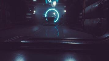 CGI Futuristic setting featuring glowing elements and a circular light display video