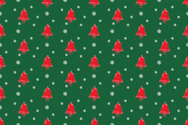 Seamless Hand-Drawn Christmas Pattern. Cute and Colorful Festive Design for Fabric.
