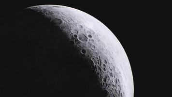 CGI View of the moon showing craters and surface details during the night video