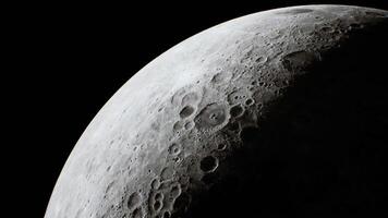 CGI Detailed view of the moons surface showcasing craters and textures video