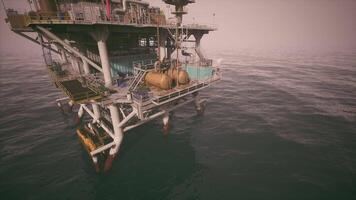 CGI Oil rig operational in open waters during calm weather conditions video
