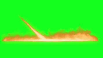 Fire Breath Impact with Spreading Ground Flames Animation, Green Screen Background for VFX and Motion Graphics video