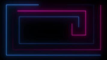 Spiral box neon animation frame with running animation. Loop playback background video