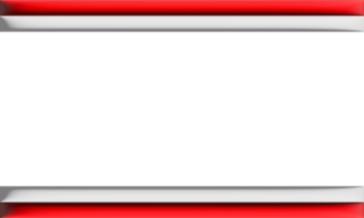 Dynamic 3D Rendered Red and White Frame with Depth and Contrast for Text Overlay png