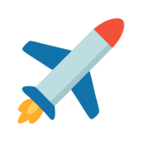 A whimsical rocket ship soaring upwards with a burst of flames, a graphic perfect for children's content png