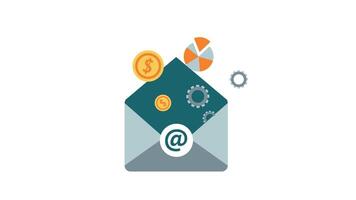 Email Marketing with Envelope and Notifications Icon video