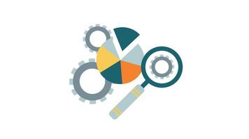 Research and Analysis Icon with Gears and Chart video