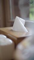 Tissue box close-up in a cozy indoor setting video