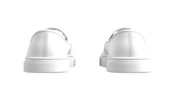 Clean Minimalist White Canvas Sneakers Viewed from Behind, Displaying Simple Design and Casual Style on Transparent Background png