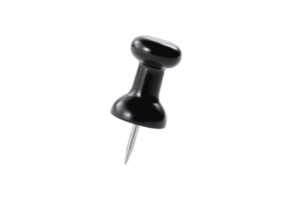 Elegant Black Thumbtack Pin in a Serene Setting, Ready for Important Notice or Memo - Professional digital artwork with vibrant colors and detailed composition png