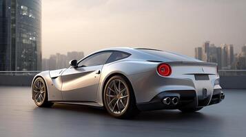 Sunny photo of modern high-end auto