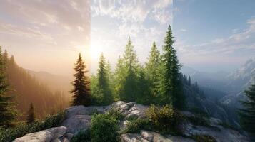 Realistic photo of serene nature landscape in high clarity