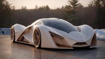 Sunlight photo on luxury auto curves