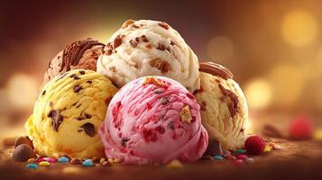 Frozen dessert in stock style with soft shadows image photo