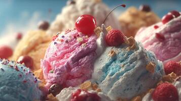 Realistic frozen dessert in natural light image photo