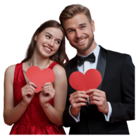Charming Couple with Heart Shapes Romantic Stock Image for Dating Ads png