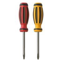 High-Quality Flathead and Phillips Screwdrivers Set Red and Yellow Handle Tools png