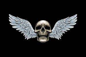 Skull with wings graphic design vector
