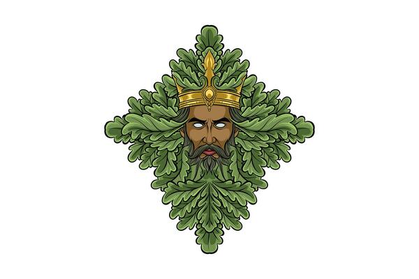 illustration of king with oak leaves