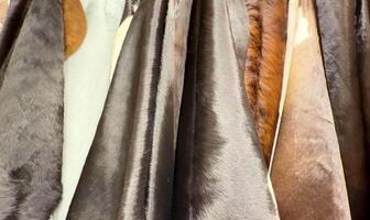 A beautiful collection of rich, soft fabrics that showcase a wide variety of diverse textures and earthy tones photo