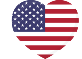 Flag of the United States of America in the shape of a heart png