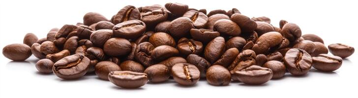 Roasted Coffee Beans Pile Isolated On White Background photo