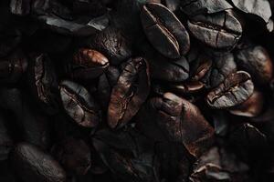 Roasted Coffee Beans Close Up Texture Image photo