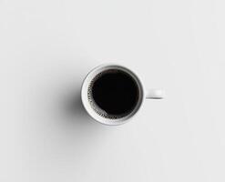 A White Mug Filled With Dark Coffee photo