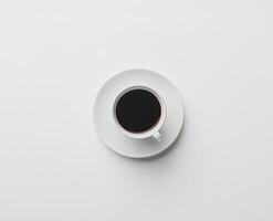 A White Cup of Black Coffee on a Saucer photo