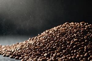 Roasted Coffee Beans in a Dark Setting photo