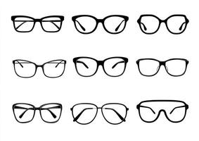 Nine Different Styles Of Black Eyeglass Frames photo