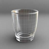 Empty Glass Wireframe Render Showing Transparency photo