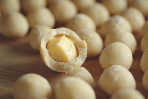 White Chocolate Candies Filled With Creamy Center photo