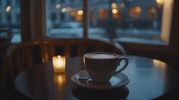 A Cozy Evening Coffee Beside A Window photo